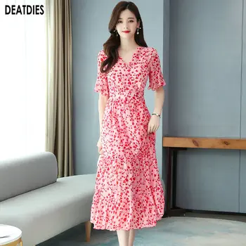 

New Plus Size Print Chffion Vintage Summer Clothes For Women Dress Vestidos Lady Office Long Dresses Womens Party Dress 2020
