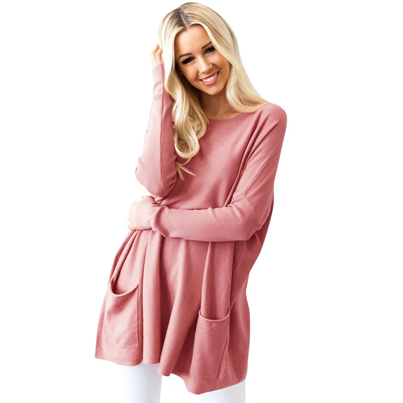 

Plus Size Long Sleeve Sweater T-shirts Ladies 2019 New Women Autumn Winter Long Warm Tee Shirt Pullover Tops Knitted Clothes