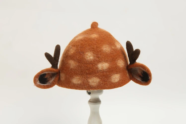 Теплая шерстяная шапка Elk для женщин, зимняя Новинка, модные шапки-ведерки, утолщенная женская шапка, новогодний подарок, милый Рождественский мультяшный головной убор
