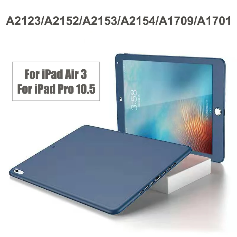 Navy blue 360 градусов полное покрытие для Ipad Pro 10,5 A1701 A1709 закаленное стекло с силиконовый чехол для Ipad Air 3 10," защита экрана - Цвет: Navy blue
