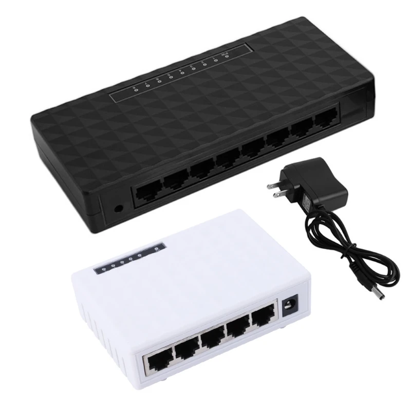 Бесплатная доставка 10/100 Мбит/с Ethernet 5 портов RJ 45 сетевой настольный коммутатор