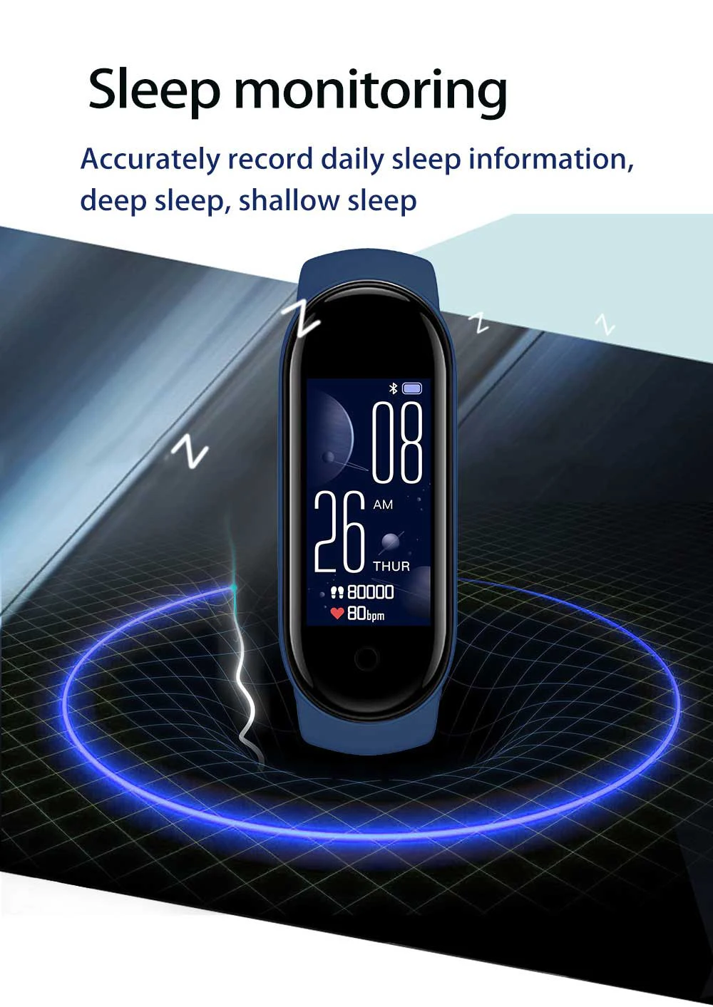 New M5 Fitness Bracelet Smart Watch Color Screen Bluetooth Caller Information Reminder Sleep Tracker Multifunctional Sport Band