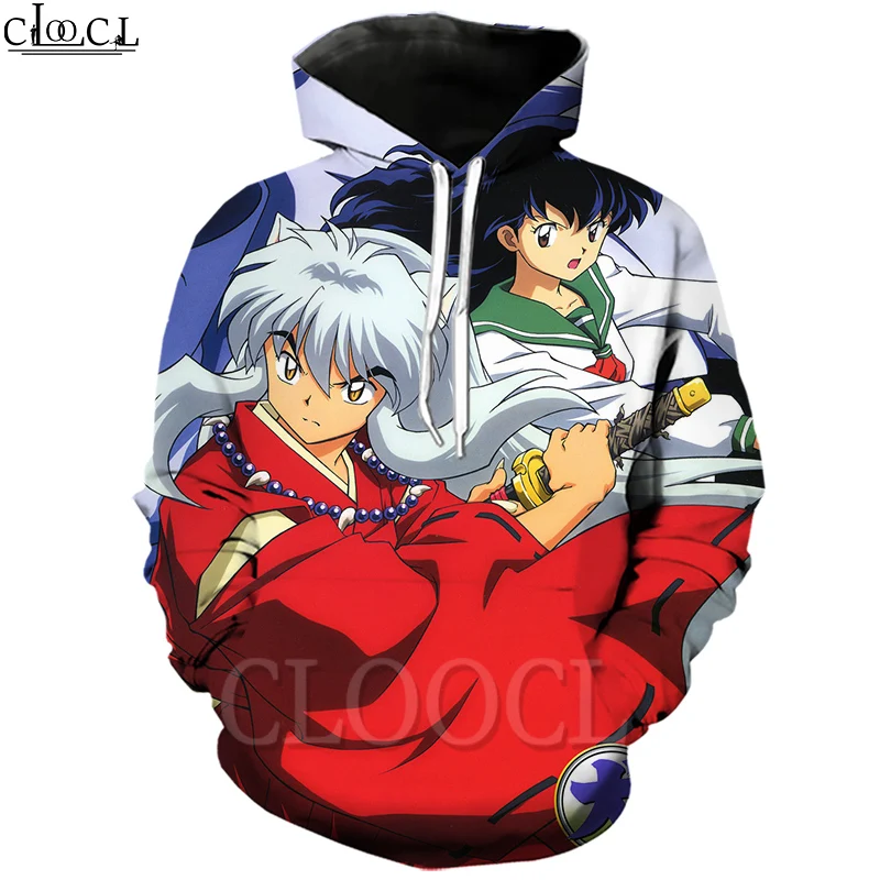 

CLOOCL Japanese Anime Inuyasha Hoodie Men Women 3D Print Funny Hot Selling Hoodies Harajuku Tracksuit Streetwear Tops