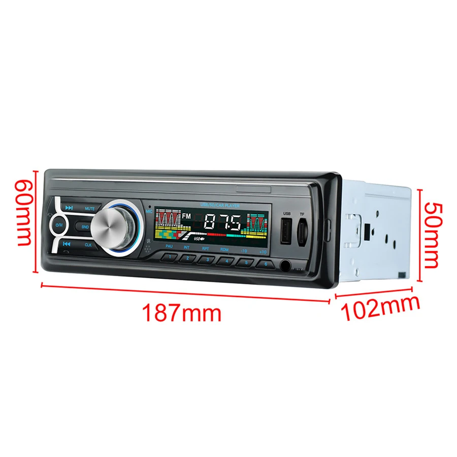 1 DIN автомобильный стерео Aux USB/TF/FM/MP3 радио плеер Bluetooth 12 в 87,5-108,0 МГц 4 канала RCA Выход
