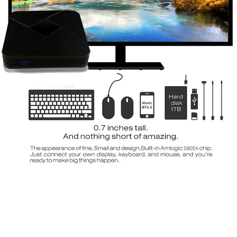 X5 Мини Android 7,1 ТВ приставка 1 ГБ/8 ГБ S905X 2,4 ГГц WiFi HD медиаплеер