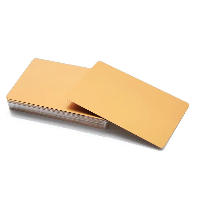 Lot De 50 Cartes De Visite En Aluminium TOPINCN - Gravure Laser - Imperméable - Or Rose - 54x86 Mm