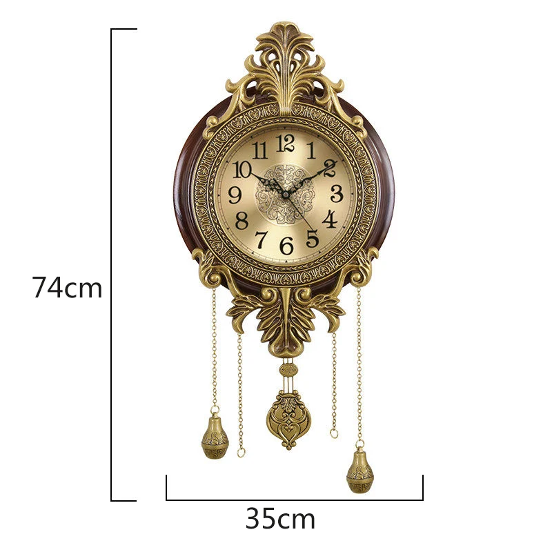 Solid Wood Silent Swing Pendulum Wall Clock Color:Z1214-7