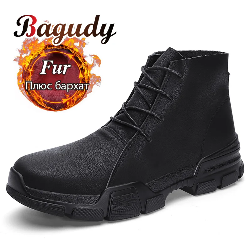 Real Leather Men Boots Winter Fur Warm Snow Boots Waterproof Work Fur Man Ankle Boots Moccasins Male Winter Riding Shoes Size 46 Real Leather Men Boots Winter Fur Warm Snow Boots Waterproof Work Fur Man Ankle Boots Moccasins Male Winter Riding Shoes Size 46