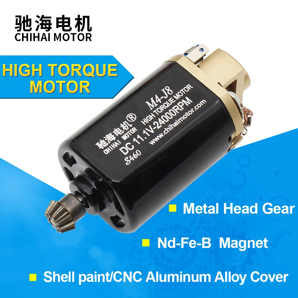 

Chihai S460 J8 Medium Speed High Torque Motor with 11.1V-24000rpm Motor Gear for JM Gen.8 M4A1 Water Gel Beads Blaster