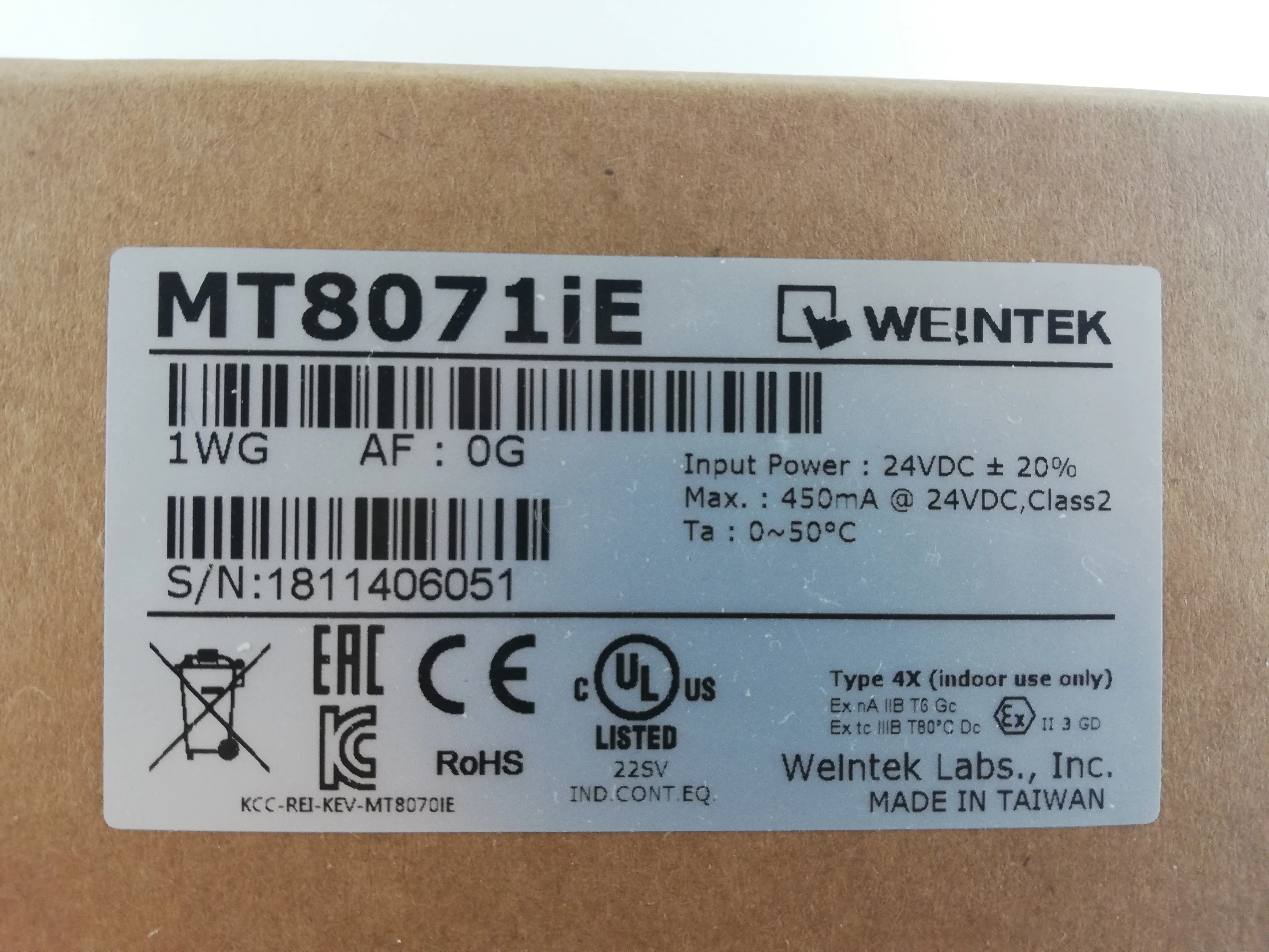 Weintek HMI " цветной TFT MT8071iE Ethernet совместимый w/производство Allen Bradley PLC встроенный Ethernet( и
