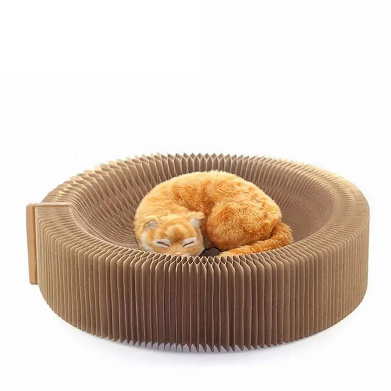 Portable Cat Scratcher Lounge Collapsible Cardboard Scratcher Toy Cat Scratching Pad Cats Turbo Toys
