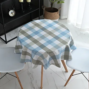 

Ins Style Coffee Table Cover Plaid Waterproof Oil Proof Table Cloth Picnic Mat Tea Table Round Tablecloth mantel de mesa T443