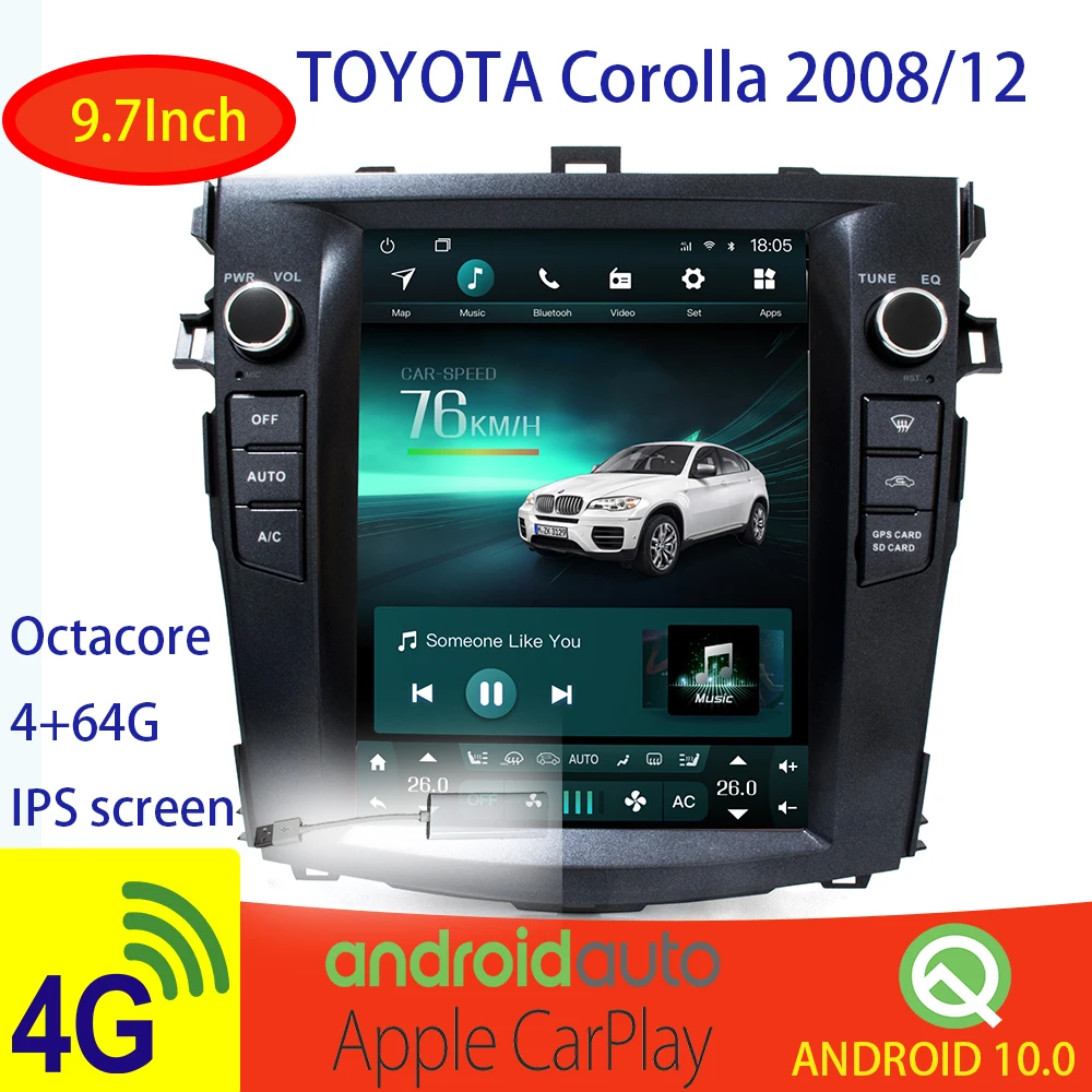 Tesla Stereo For Toyota Corolla E140 E150 2006 /13 Car Radio Multimedia Video Player Navigation GPS Android 10 No 2din 2 din dvd |