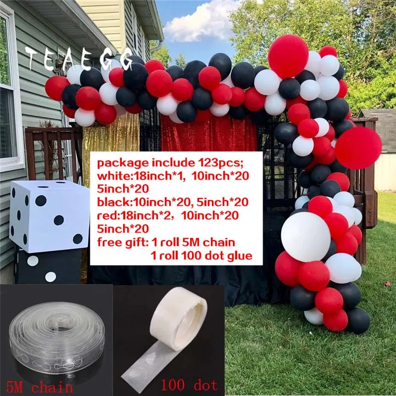Balloon Garland 123 шт. белый красные, черные Арка с воздушными шарами для свадебного торжества для новобрачных, вечеринка в честь новорождённого вечерние фон декорации стены органические воздушные шары-гирлянды - Цвет: Balloon Garland