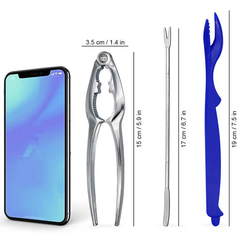 14 Pieces Of Seafood Tool Set Crab Feast Walnut Clip Set Bottle Opener Shellfish Kitchen Cutlery Accessories(6 Forks+ 2 Crab B