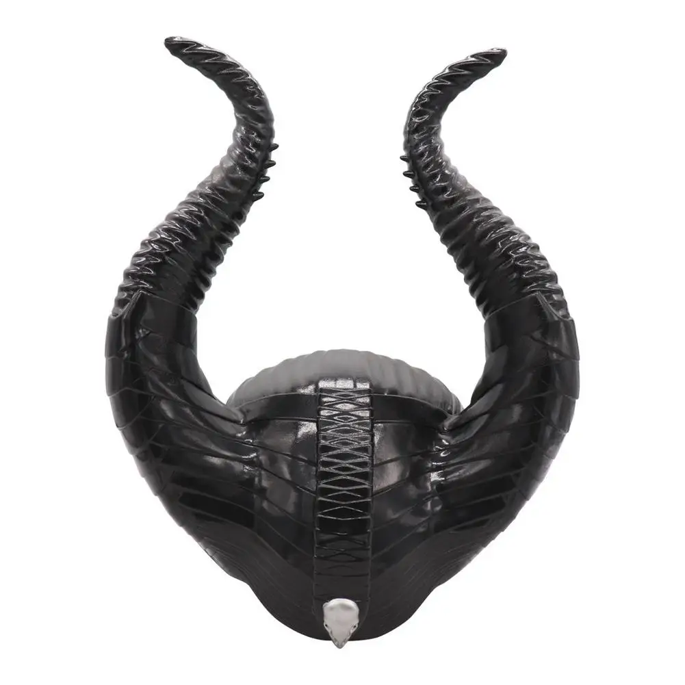 New Maleficent Horns Cosplay Mask Headgear Black Queen Helmet Cap Headpiece Halloween Masquerade Party Props