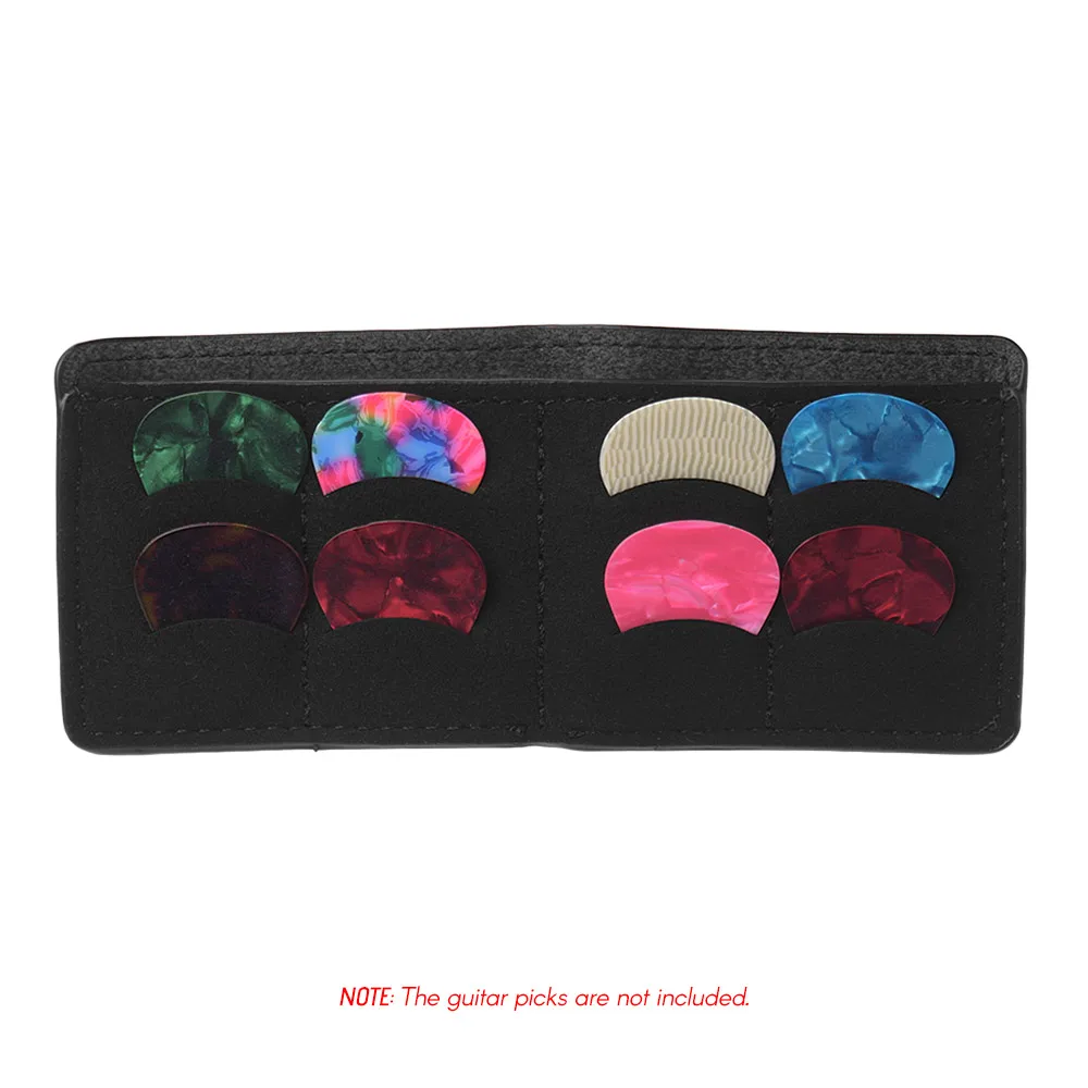 Wallet Style Guitar Picks Holder Case Bag 8pcs Capacity Microfiber PU Leather Magnetic Lock String Instrument Accessories | Спорт и