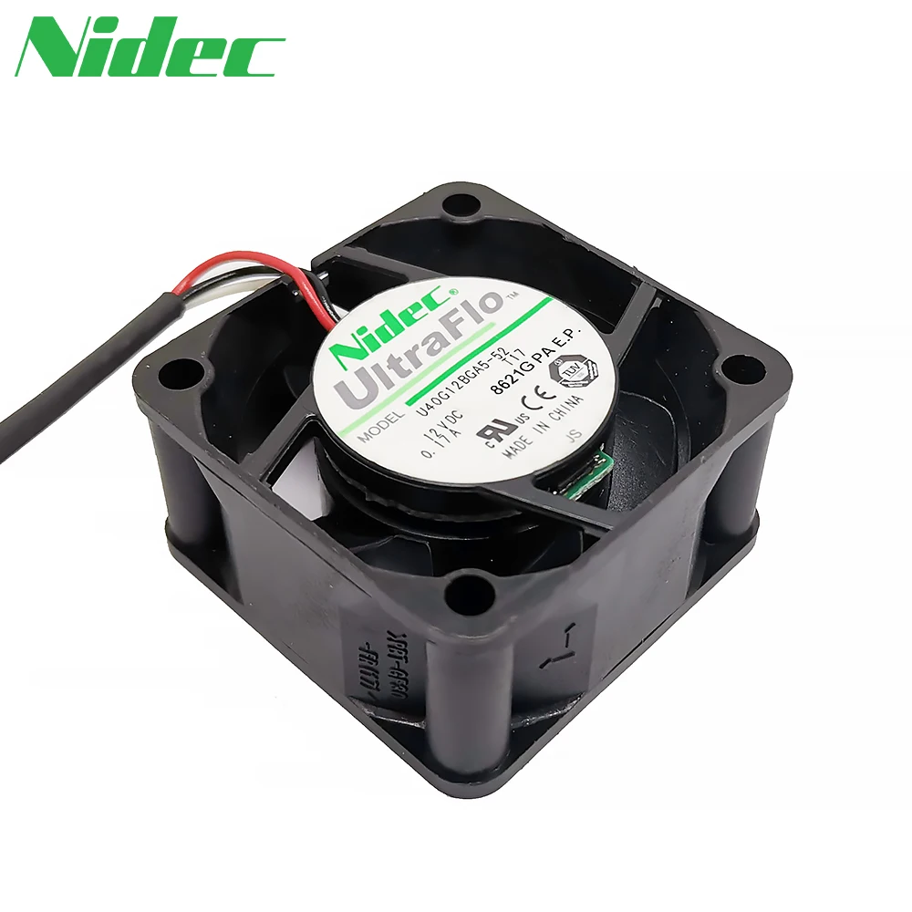 New Nidec 4020 12V 0.17A U40G12BGA5-52 4CM 40*40*20MM Double Ball High Speed Fan New Nidec 4020 12V 0.17A U40G12BGA5-52 4CM 40*40*20MM Double Ball High Speed Fan