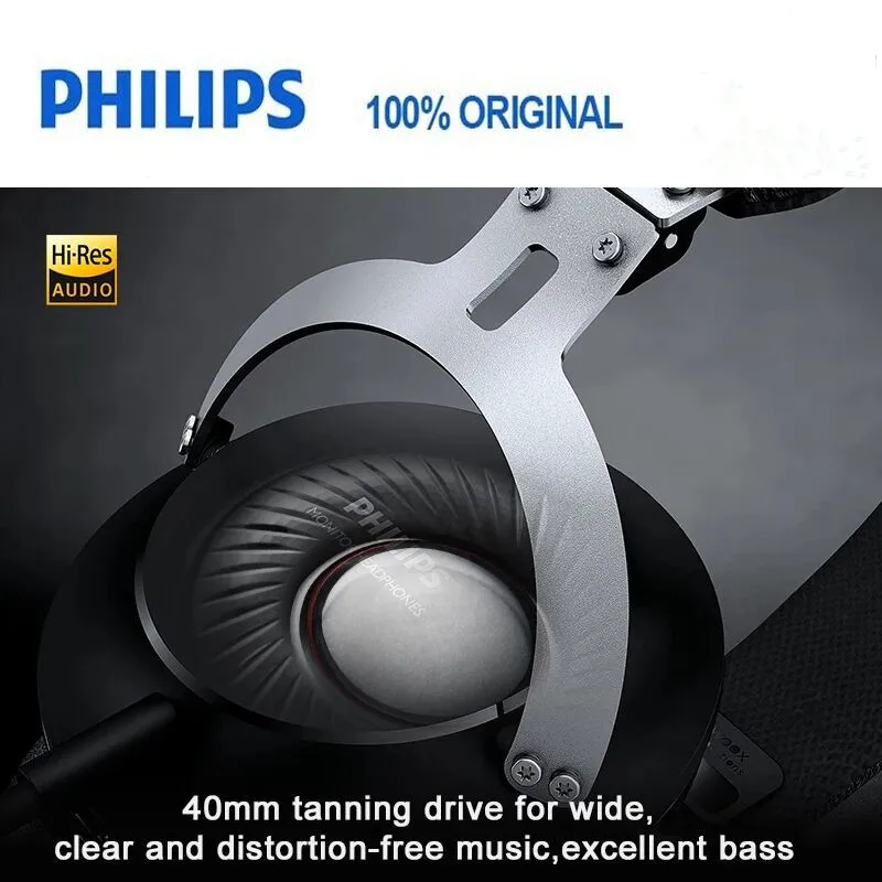 Philips SHL3565 профессиональный бас-наушник с проводным управлением шумоподавление оголовье стиль для Galaxy 8 официальная проверка