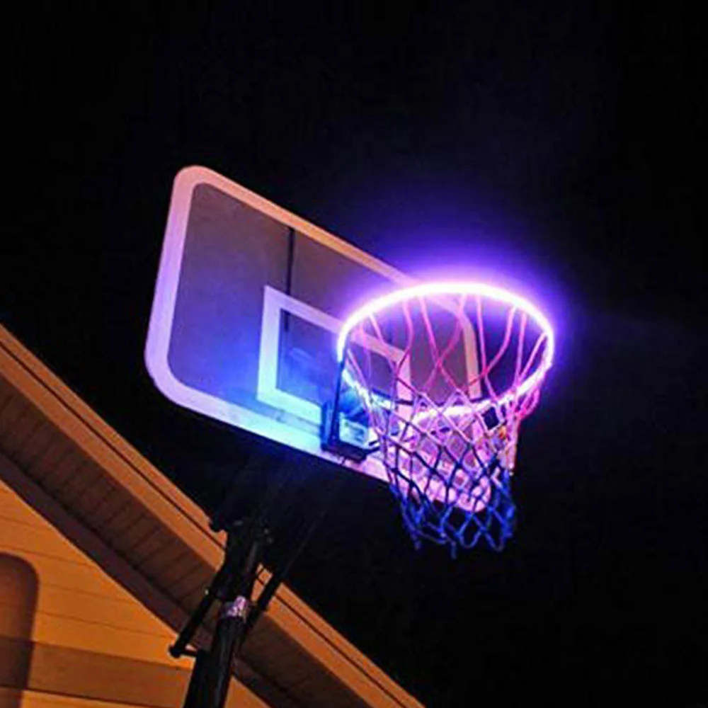 

LED Basketball Hoop Lights Solar Powered Rim LED Light Swish for Playing at Night Outdoors Kids Adults basketball Training Games