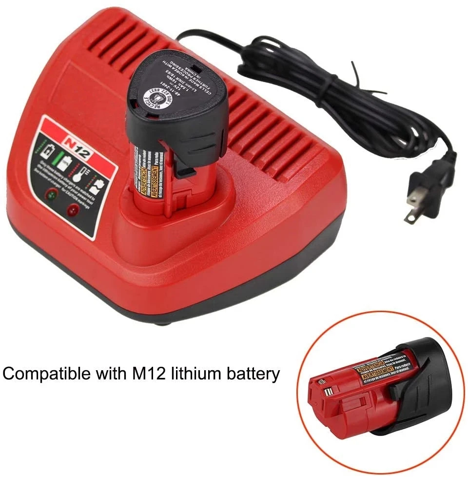 Cargador batería de iones de litio para Milwaukee 10,8 V, 12V, 3.0A, N12, 48 59 2401, 48 11 2402|battery charger|charger battery charger - AliExpress