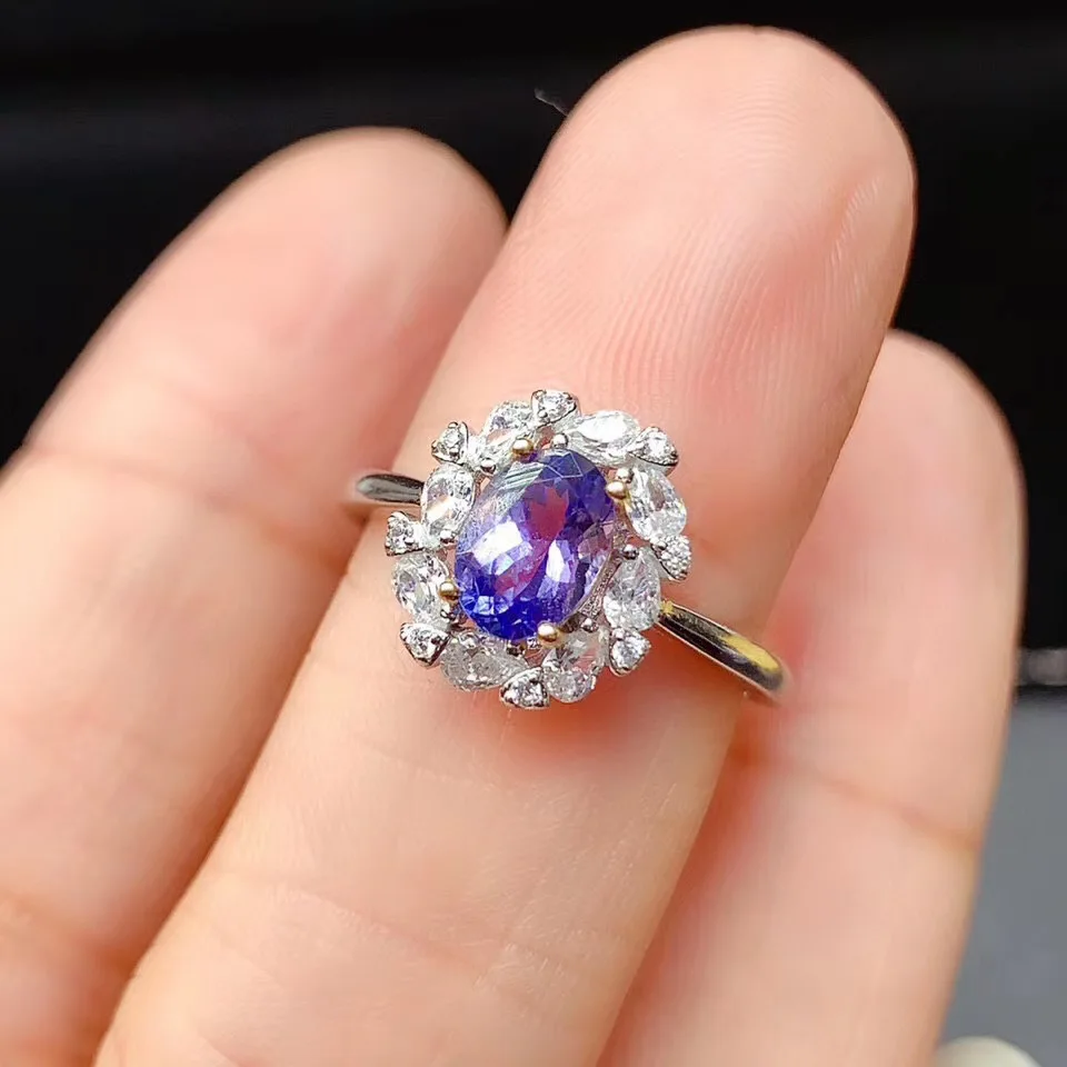 Vintage oval cut Tanzanite engagement ring solid 14k rose gold opal ri –  WILLWORK JEWELRY