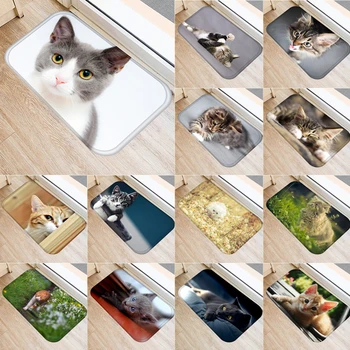 

1pcs 40*60cm Cute Cat Animals Pattern Anti-Slip Suede Carpet Door Mat Doormat Outdoor Kitchen Living Room Floor Mat Rug 48306