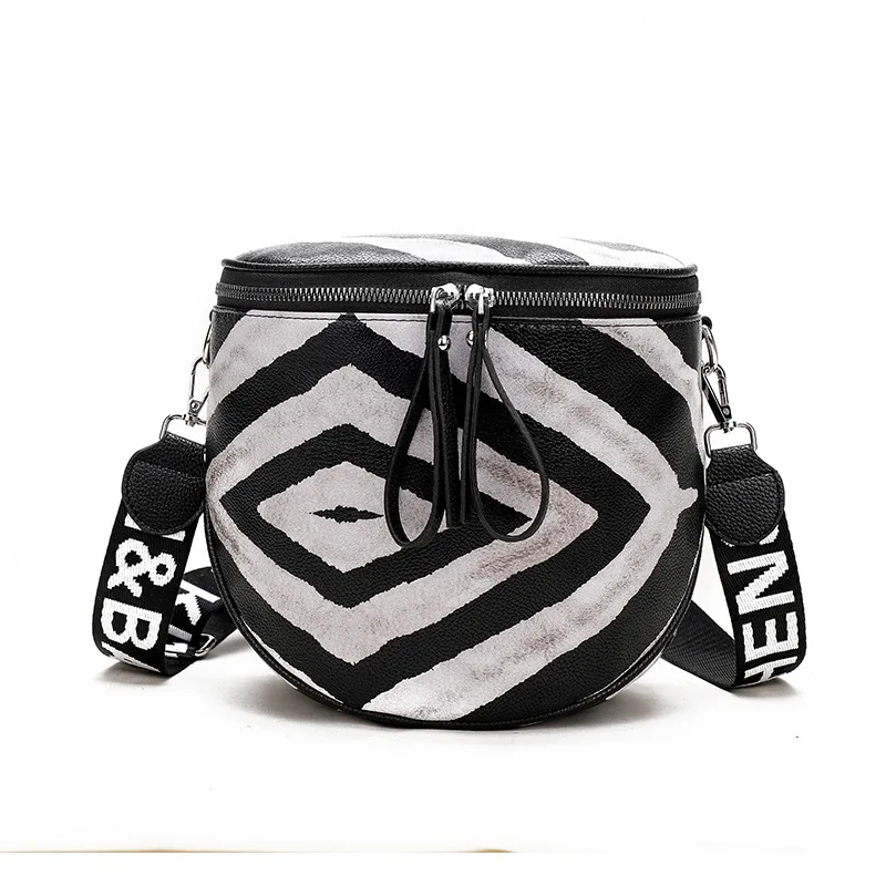 

Cross Border a Generation of Fat Europe And America Retro Zebra Leopord Pattern Single-shoulder Crossbody Bag Wide-Strap Casual