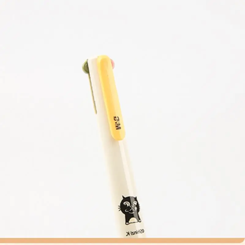 10 PCS Four-color ballpoint pen 0.5mm student cute cartoon 4-color oil pen office ballpoint pen black green red blue 80609