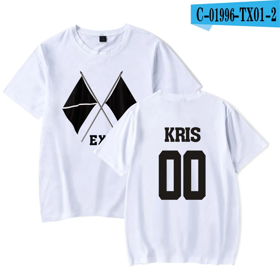 KPOP EXO альбом шестая альбом OBSESSION WE ARE ONE EXO футболка с принтом женская/мужская одежда горячая Распродажа Топы с коротким рукавом Футболка - Цвет: picture color