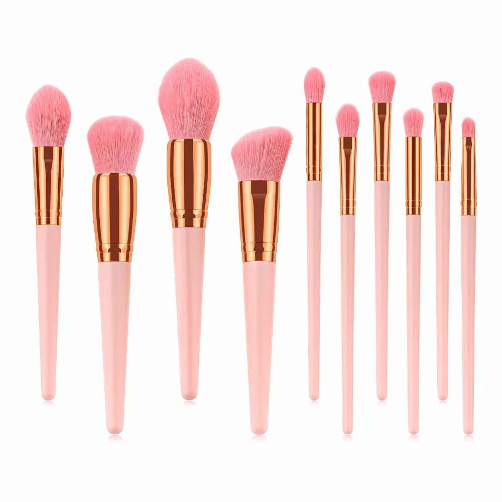10pcs Makeup Brushes Synthetic-Natural Hair Maquiagem Professional Eyeshadow Foundation Beauty Makeup Tools For Face