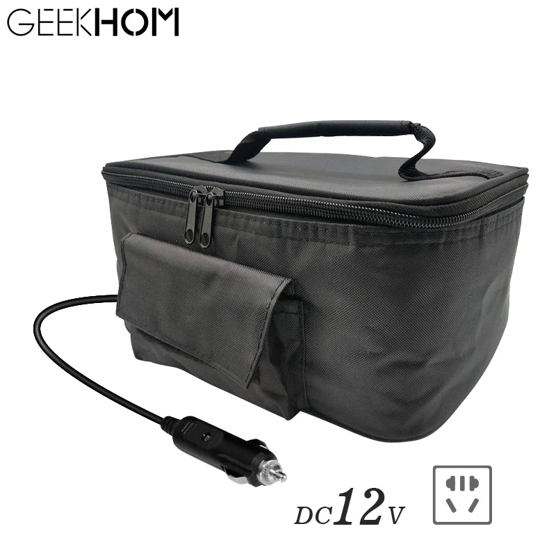 US $26.99 Geekhom 12v Portable Insulated Bag Lunch Box Electric Lunchbox Food Warmer Lunch Box With Heating Electric Lunchbox For Car