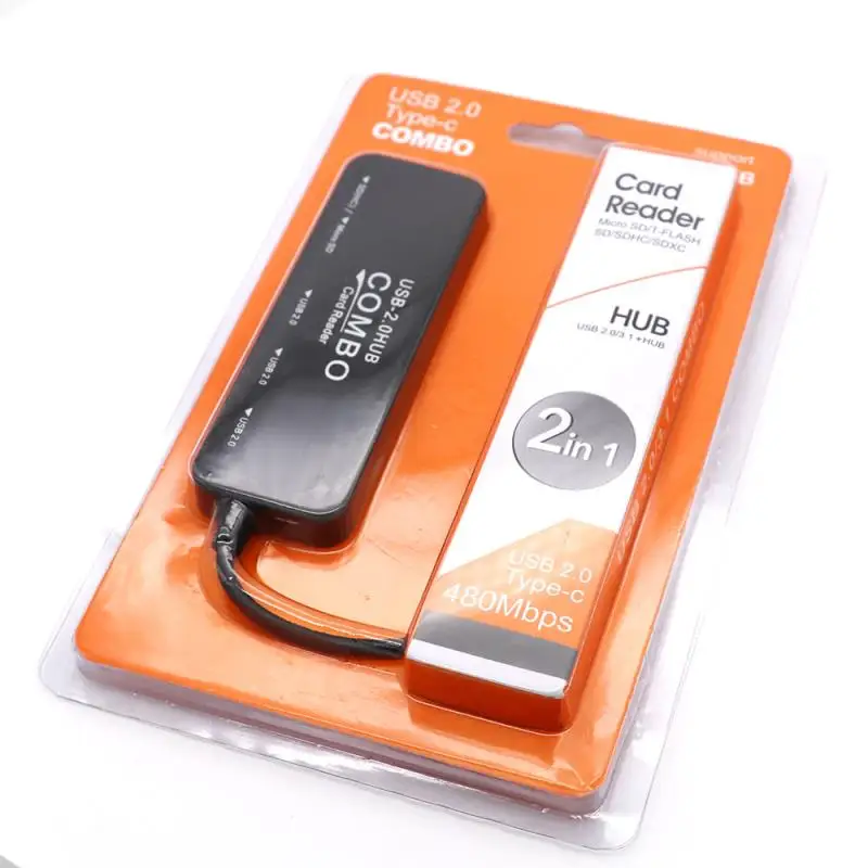 5 шт/лот мульти Тип C концентратор USB 2,0 высокоскоростной разветвитель 5 3 порта Hab TF SD Кардридер Все в одном для ПК Компьютерные аксессуары
