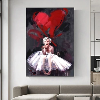 

Marilyn Monroe Abstract Portrait Oil Paintings on Canvas Wall Art Postesr and Print for Girl's Room Decor Wall Cuadros No Frame