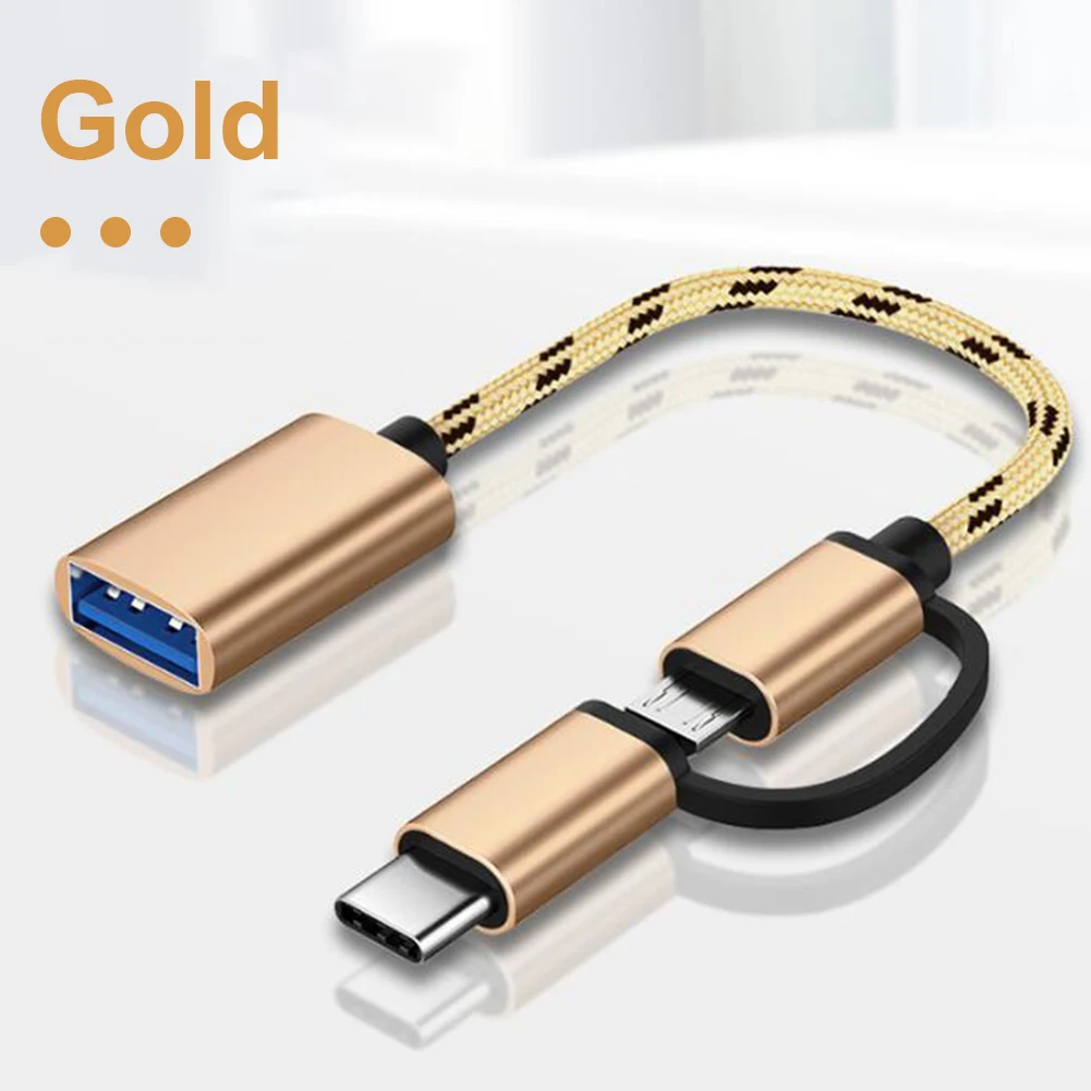 Otg Usb Type C Micro USB + USB C To Standard 3.0 Type A Adapter Cable Interface Converter For MacBook IPad Tablet Samsung