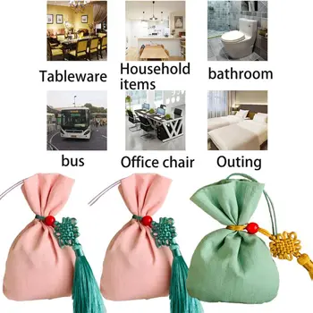 

Herbal Extracts Sachet Bag with Chinese Knot Drawstring Rope Fragrance Sachets 875C