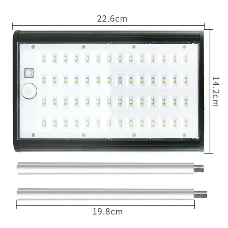 VKTECH IP65 Солнечная 56LED лампа Rotable Pole индукционный светильник для тела с управлением для наружного двора сада бытовой интегрированный уличный светильник