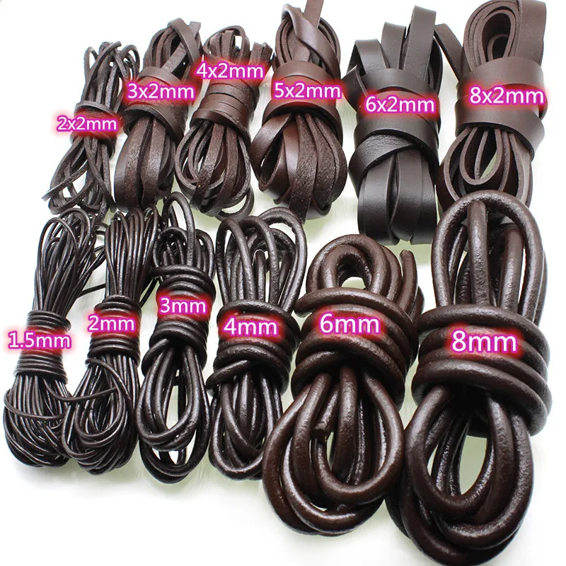 5m 3/4/5/6mm Black Round Braided Genuine Bolo PU Leather Beading Cord Rope  Necklace