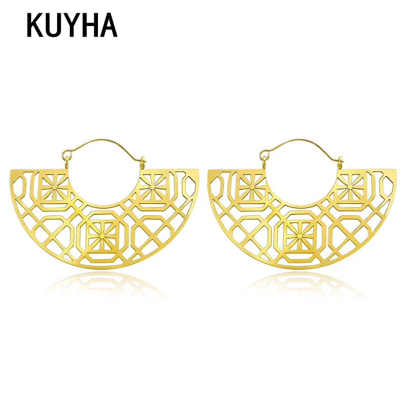 Exaggerated Large Gold Earrings Women Retro Metal Geometric Hipster Vintage Wholesale Personality | Украшения и аксессуары