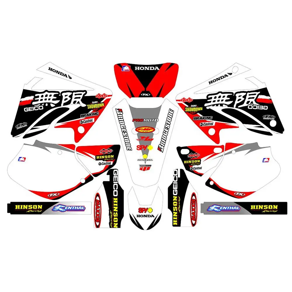

Full Graphics Decals Stickers Custom Number Name 3M Bright Stickers Waterproof For Honda XR250 2003 2004 2005