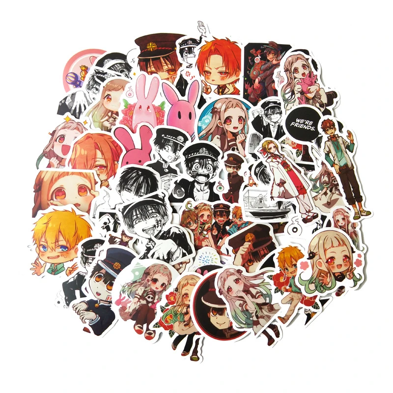 50pcs Toilet Bound Jibaku Shounen Hanako Kun Yugi Amane Nene Kou Cosplay Trunk Surface Waterproof Stickers Decoration Prop | Тематическая