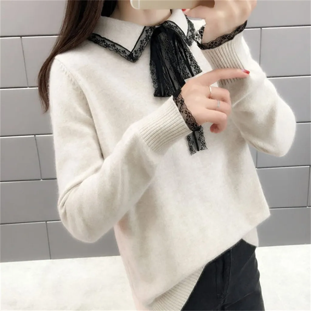 2019 Women Winter Solid Color Hooded Sweater Long Sleeve Bandage Knitting Tops Basic Soft Handfeel Candy Cute | Женская одежда
