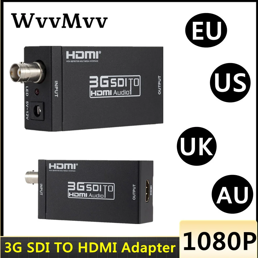 

Mini HD 3G SDI to HDMI Converter Adapter Support HD-SDI / 3G-SDI Signals Showing on HDMI Display Free Shipping