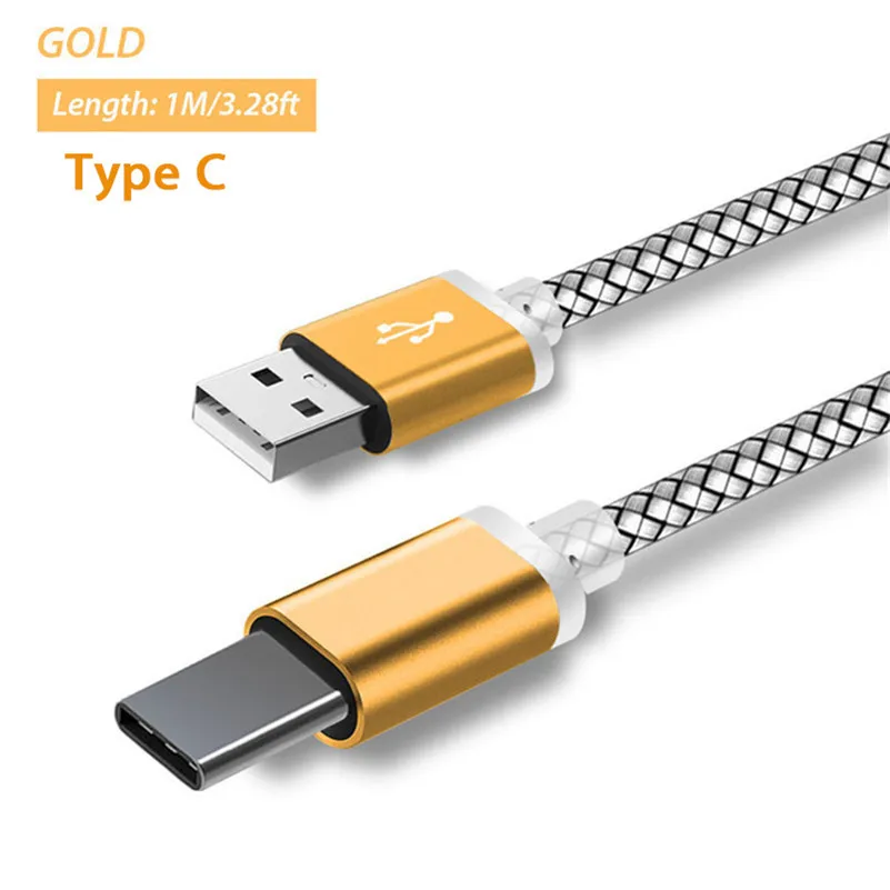 Gold Type C Cable Расширенный разъем usb type C кабель для зарядки с адаптером для Blackview Oukitel Umidigi Doogee usb type-C Cabel - Цвет: Gold Type C Cable