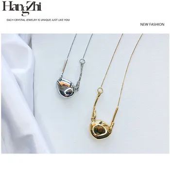 

HANGZHI 2020 New Geometric Irregular Meteorite Pendant Sweater Chain Clavicle Chain Necklace for Women Girls Party Jewelry Gifts