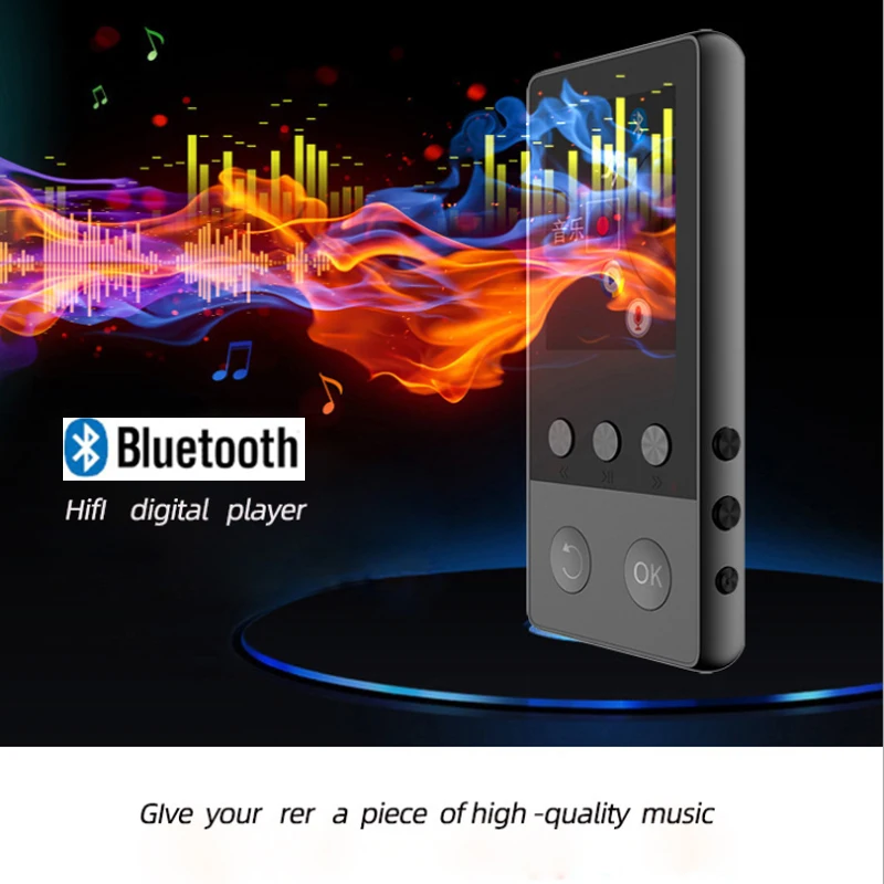 Новый металлический Bluetooth MP4 плеер 8 Гб 1 дюймовый экран воспроизведение 50 часов с