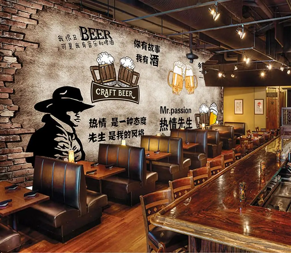 retro tijolo cerveja bar restaurante fundo decoração