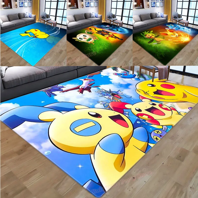 Pokemon Anti-slip Door Mat Pikachu Flannel Carpet Floor Bath Cartoon Kitchen Children Room Washable Rug Christmas Gift | Дом и сад