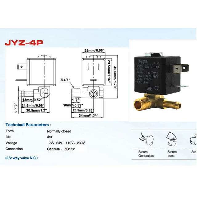 Jadeshay Electrovanne 220v, 1/2 AC 220V Normalement Fermé en