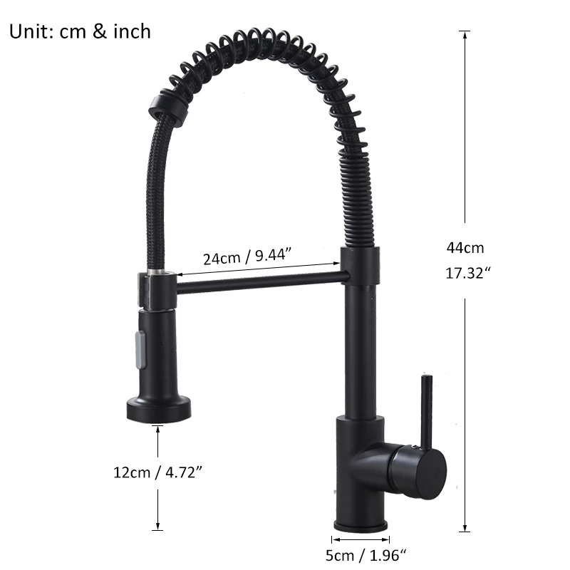  Quyanre Matte Black Kitchen Sink Faucet Pull Down Kitchen Faucet Single Handle Mixer Tap 360 Rotati - 33000476468